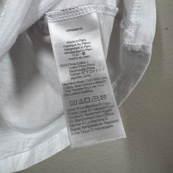 Madewell Medium Crew Neck White Pima Cotton Peru Boxy Crop Tee in Soft Slub - Picture 8 of 9